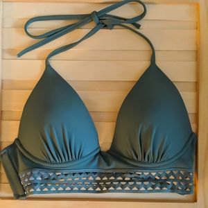 Cut outs bikini top, olive green